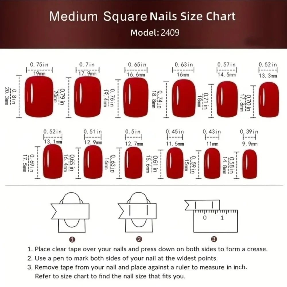 24 Pieces Fake Press On Nails